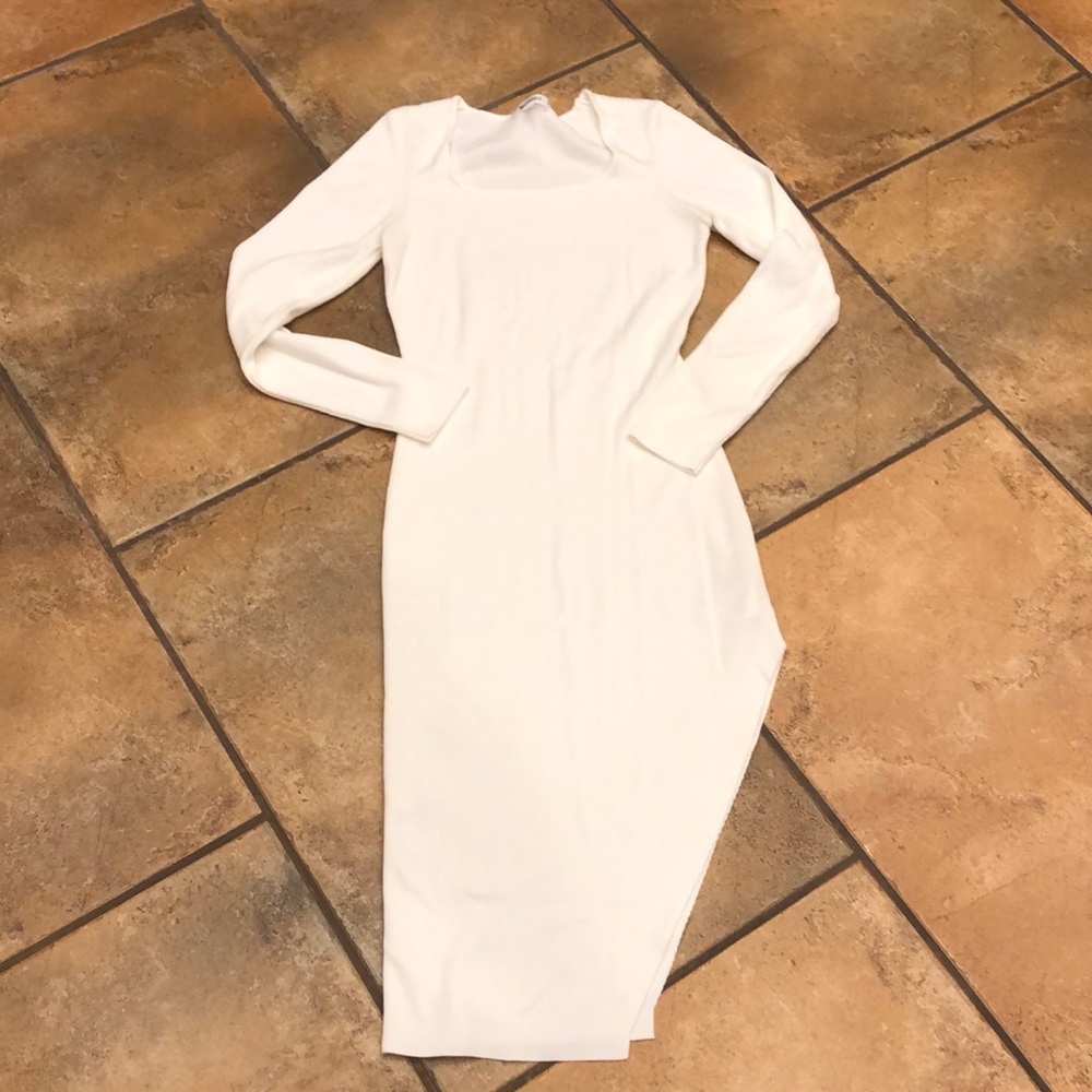 Dress with side slit